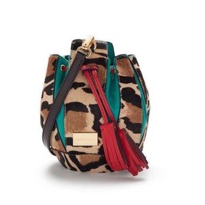 BIMBA Y LOLA Ponyhair Leopard Bucket Bag